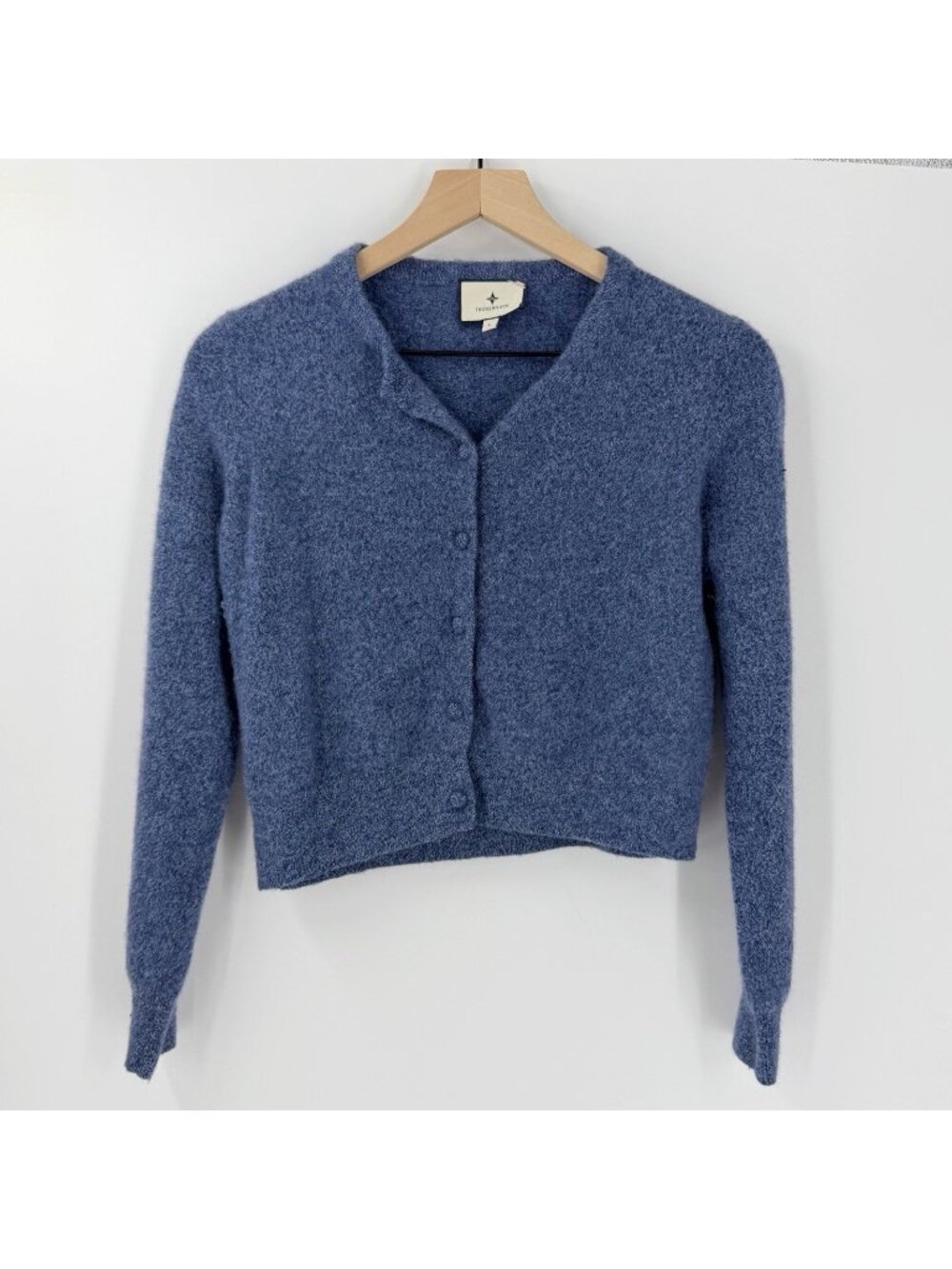 Tuckernuck Riley Denim Blue Cashmere Cardigan Sweater Small